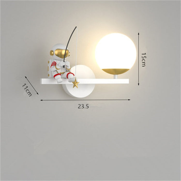 Artur - Nursery Night Light Childrens Lighting  BO-HA Astronaut Sitting Left White 
