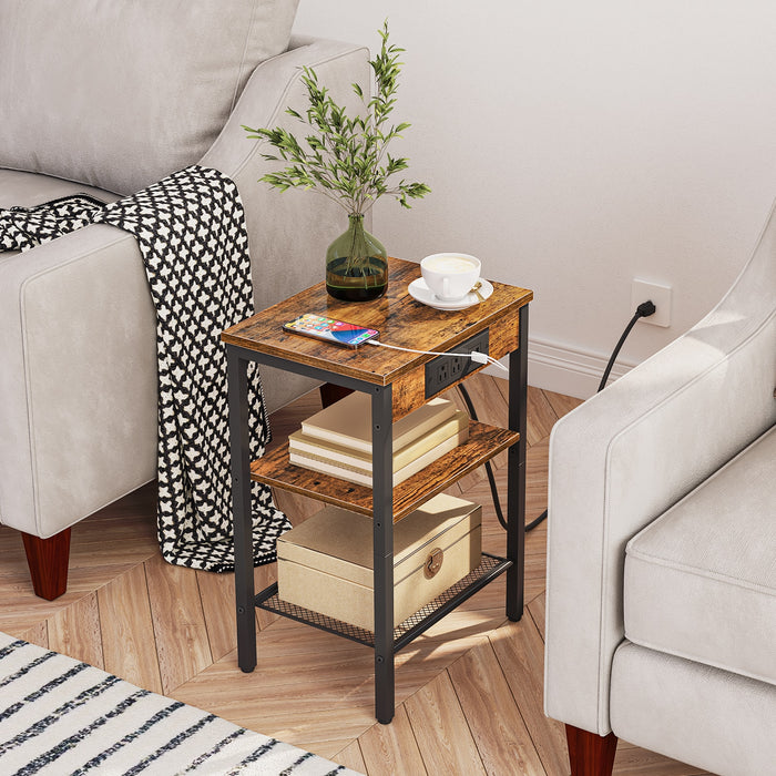 Kristian - Nightstand with Charging Station Small Nightstand  BO-HA   