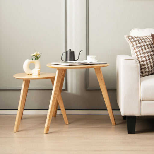 Gorm - Small Round Coffee Table Set of 2 Oval Coffee Table  BO-HA   