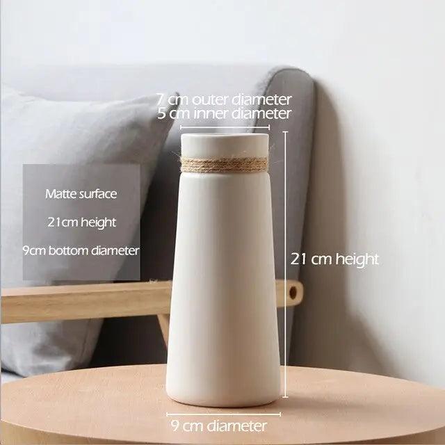 Signe - Modern White Vase with Hemp Rope Vases BO-HA Signe (21cm)  