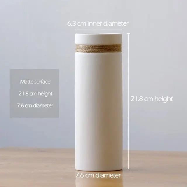 Signe - Modern White Vase with Hemp Rope Vases BO-HA Signe (21.8cm)  
