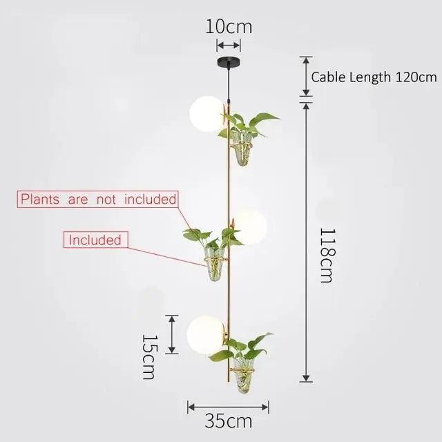 Tora - Pendant Planter Light  BO-HA 3 Head Gold / White Cold White 