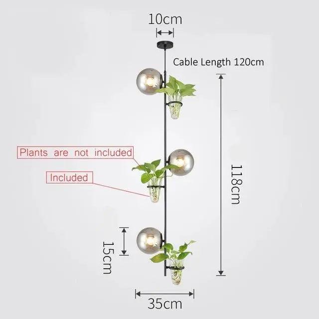 Tora - Pendant Planter Light  BO-HA 3 Head Black / Gray Cold White 
