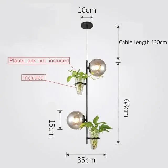 Tora - Pendant Planter Light  BO-HA 2 Head Black / Gray Cold White 