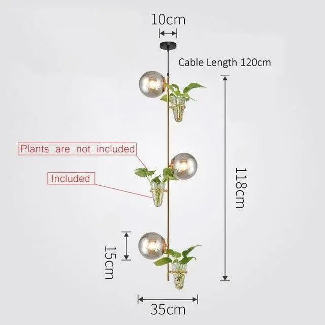 Tora - Pendant Planter Light  BO-HA 3 Head Gold / Gray Cold White 