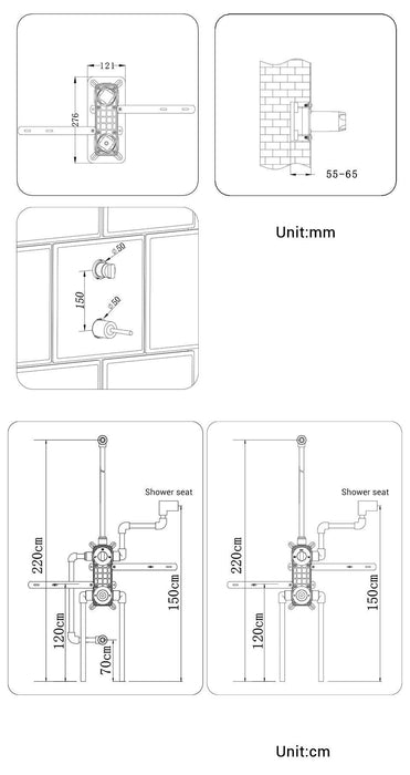 Salla - Wall Mounted Rainfall Shower Set  BO-HA   