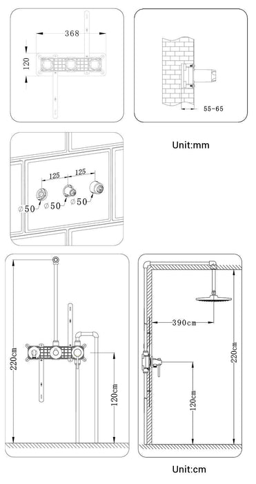 Salla - Wall Mounted Rainfall Shower Set  BO-HA   