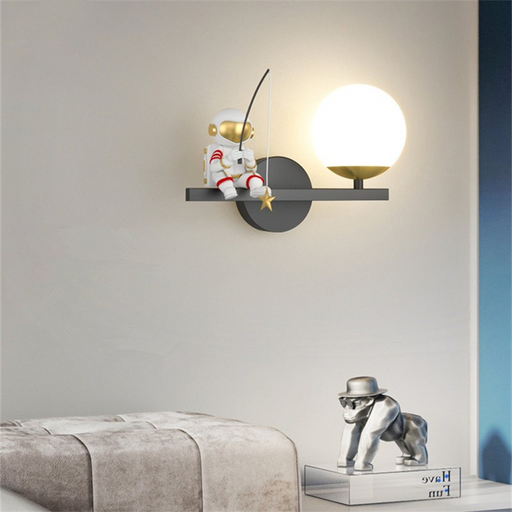 Artur - Nursery Night Light Childrens Lighting  BO-HA Astronaut Sitting Left Black 