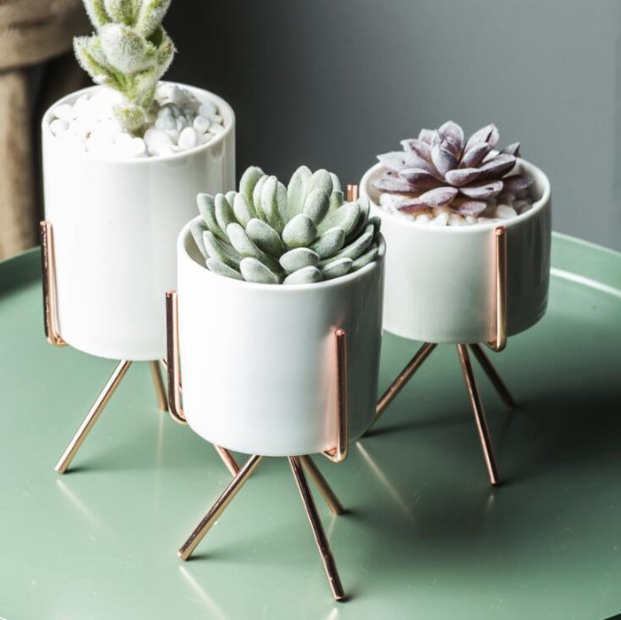 Ida - Ceramic Flower Planters with Modern Stand  BO-HA   