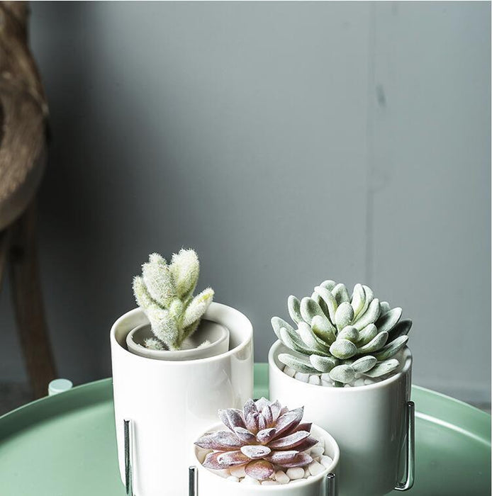 Ida - Ceramic Flower Planters with Modern Stand  BO-HA   
