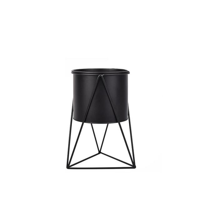 Maja - Circular Ceramic Planter & Stand  BO-HA Black S 