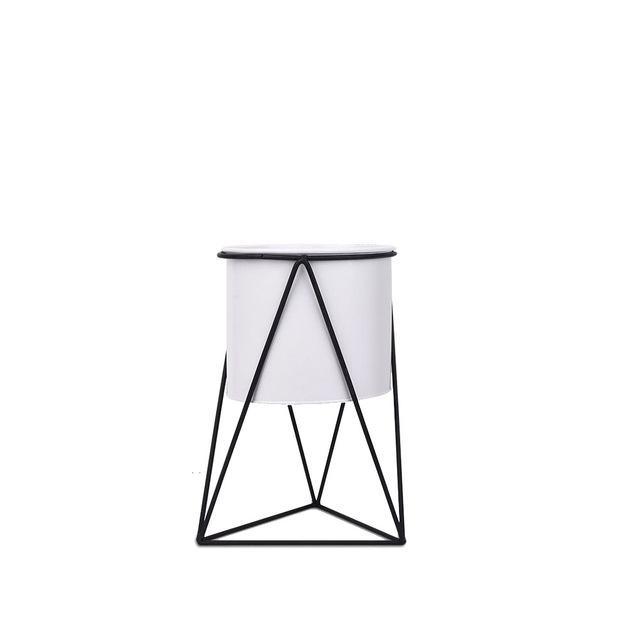 Maja - Circular Ceramic Planter & Stand  BO-HA White S 